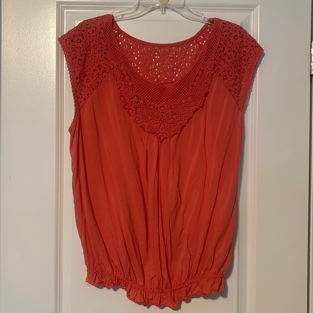 Unica Made in Italy crotchet top peach size XL